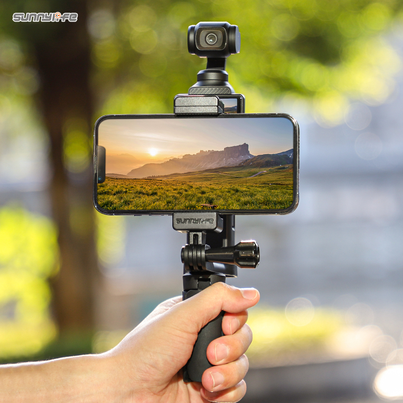 Sunnylife Front Phone Holder Mount Handheld Tripod Expansion Brackets for Osmo Pocket 3