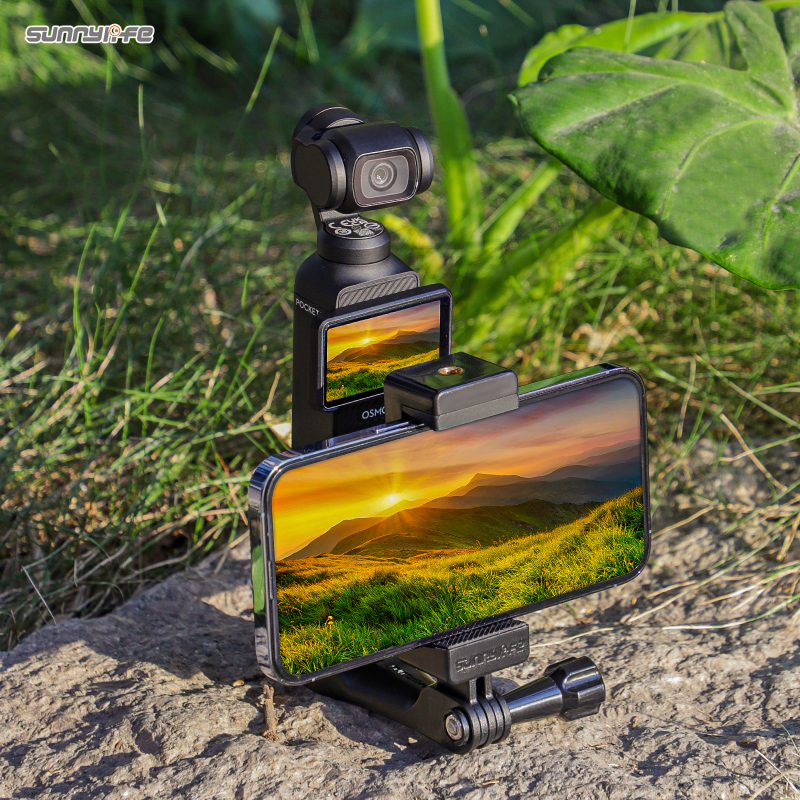 Sunnylife Front Phone Holder Mount Handheld Tripod Expansion Brackets for Osmo Pocket 3
