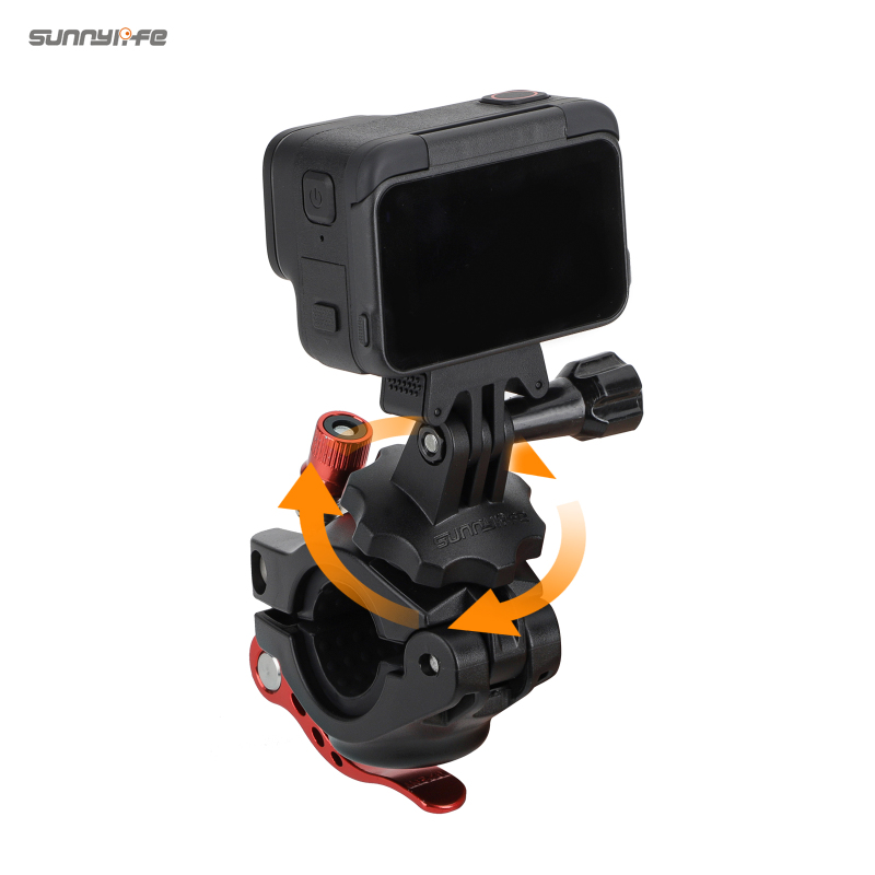 Sunnylife Sports Camera Universal Bicycle Clamp 360 Rotation 19-35mm Clip Hold AirTag for Action 4/ Insta360 GO 3/ GoPro 12
