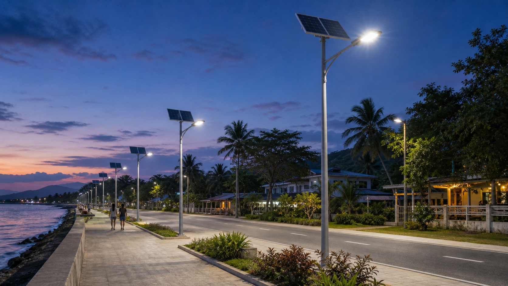Integrated solar LED street light with IP65 waterproof housing and corrosion resistant bracket