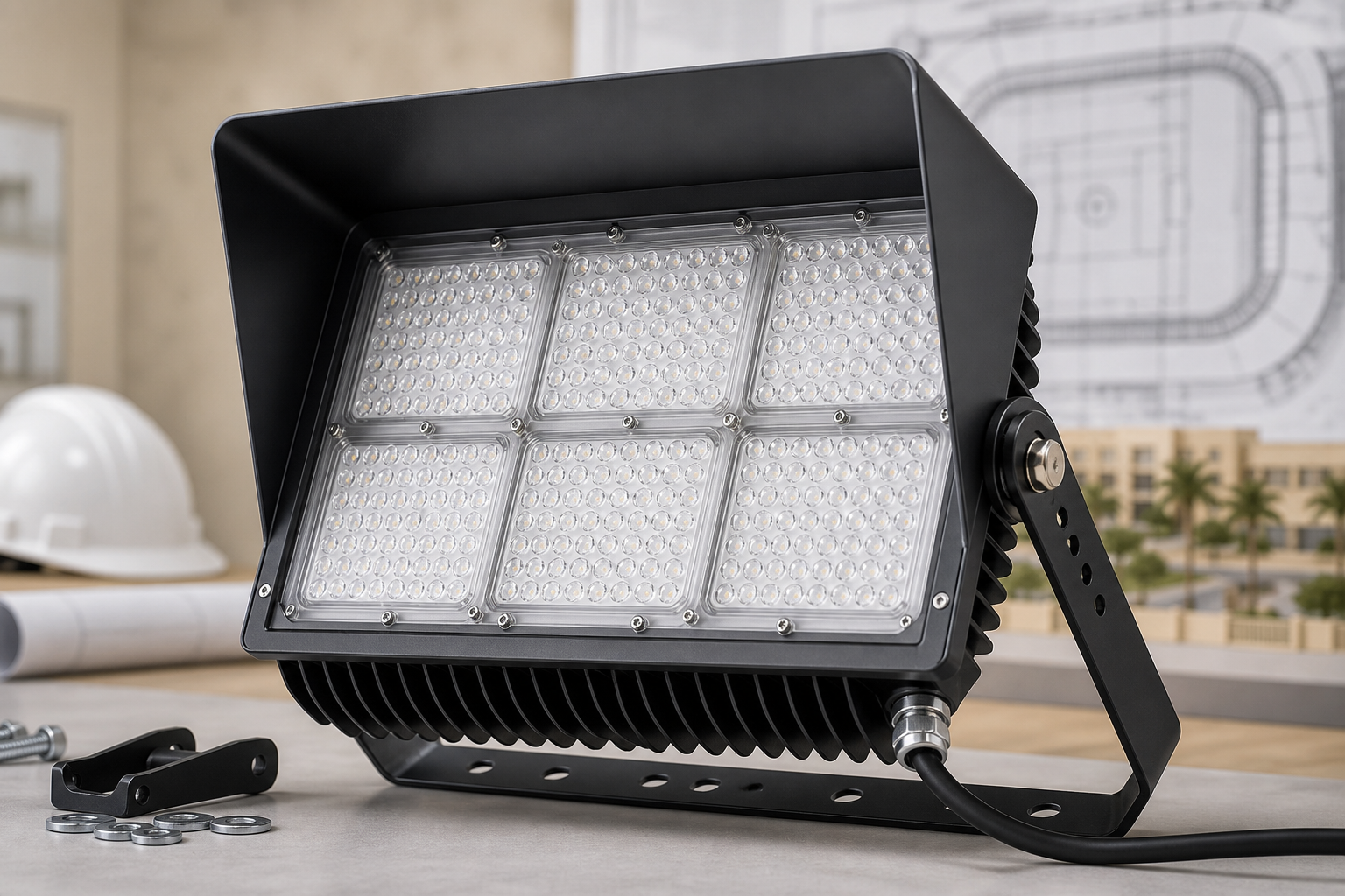 Outdoor LED sports lighting for Saudi school and community football fields