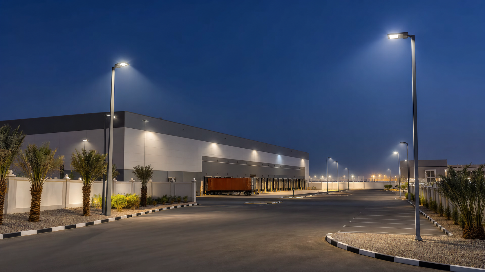 IP65 outdoor LED area lights for Middle East parking lot and perimeter lighting