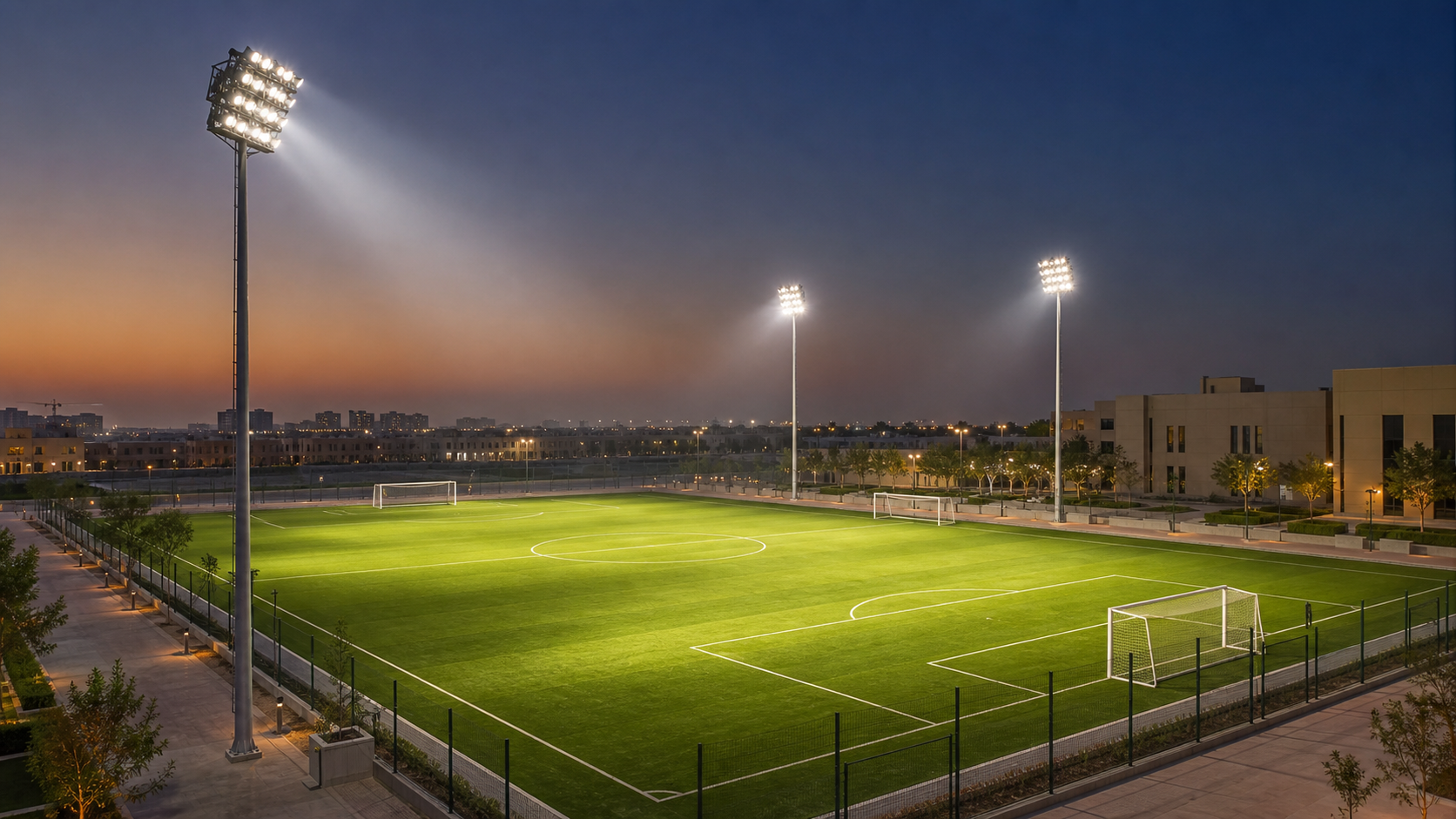 IP65 outdoor LED sports light with anti-glare visor heat sink and adjustable bracket