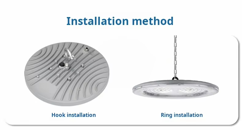 Original JY-003 LED high bay hook and ring installation method graphic