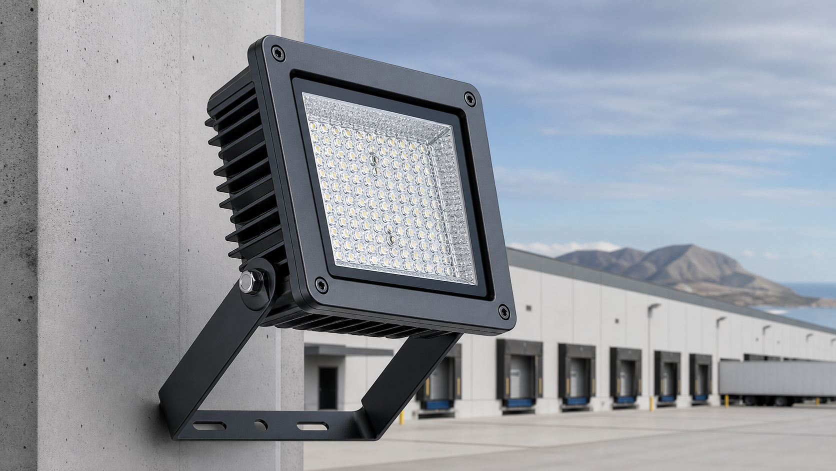 Factory direct LED flood lights for UAE and Saudi warehouse loading bays