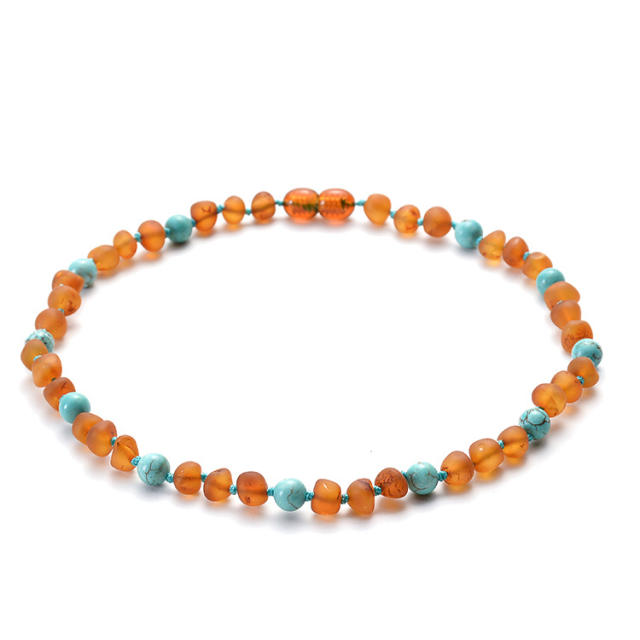 Baby teething amber necklace