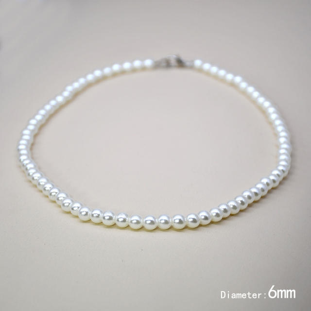 DIY easy match pearl beaded necklace
