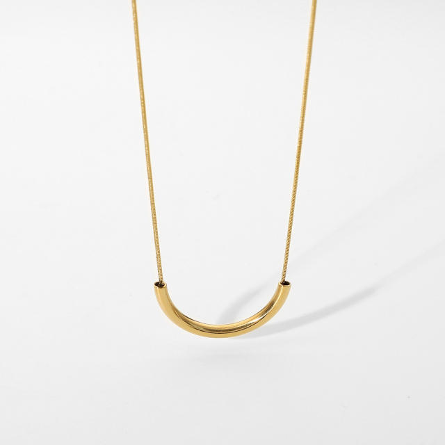 Simple design U shaped stainless steel necklace