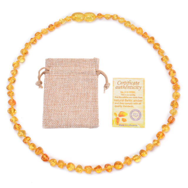 Occident fashion baby teething amber necklace