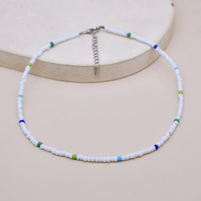 INS water pearl seed beads choker necklace