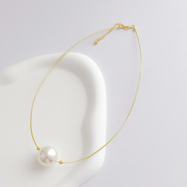 Single big pearl fashion necklace