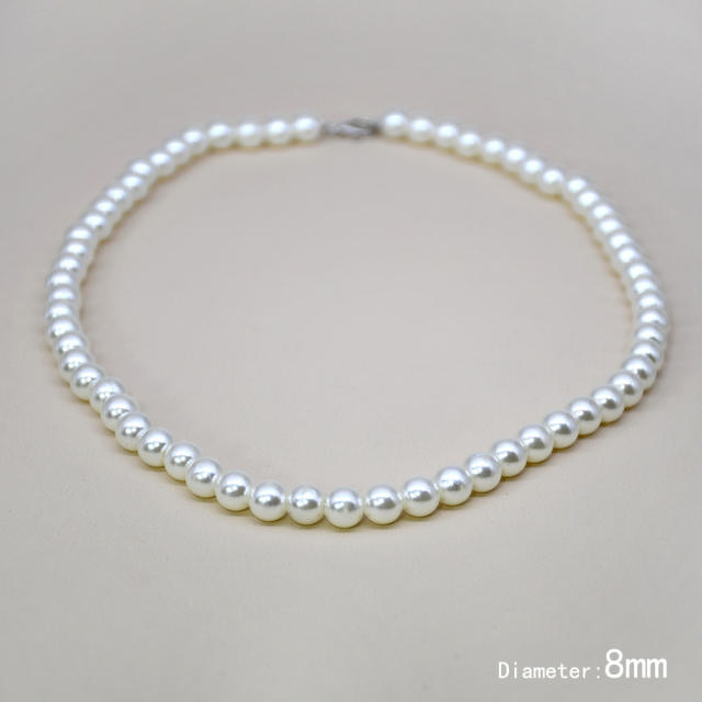 DIY easy match pearl beaded necklace