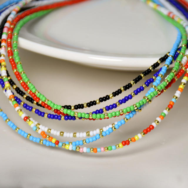 Summer seed beads colorful choker