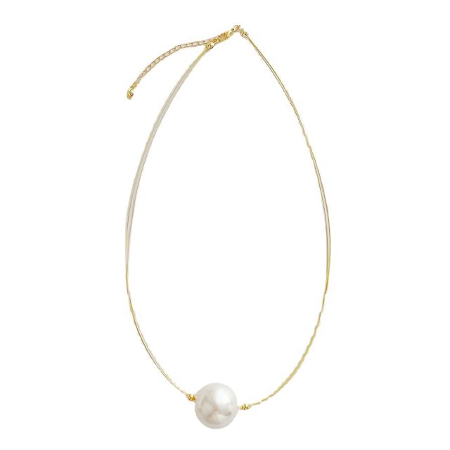 Single big pearl fashion necklace