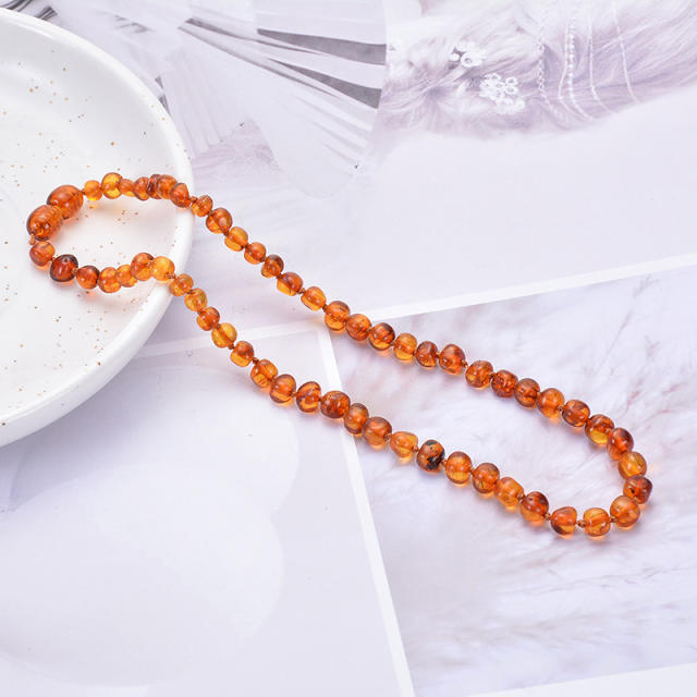 Occident fashion baby teething amber necklace