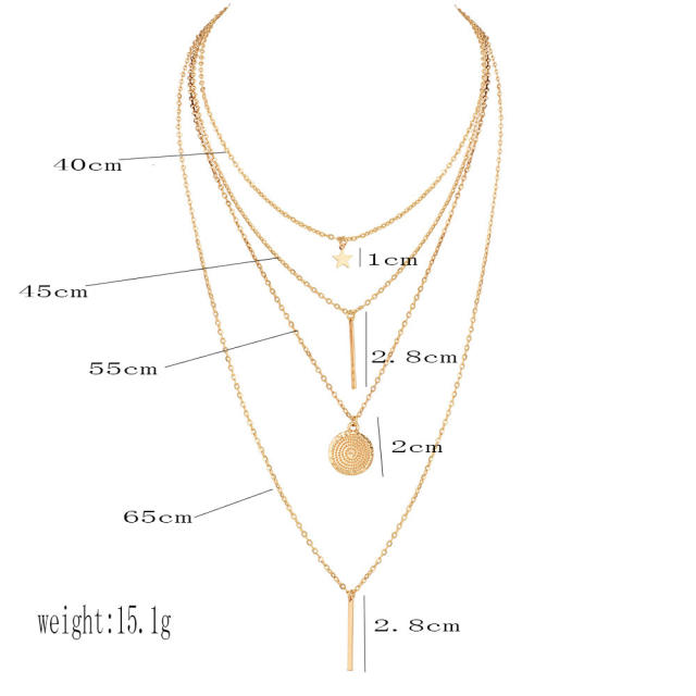 Boho layer dainty necklace for women