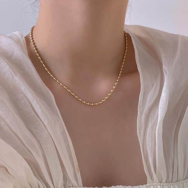 Korean fashion waterpearl pendant two layer dainty necklace