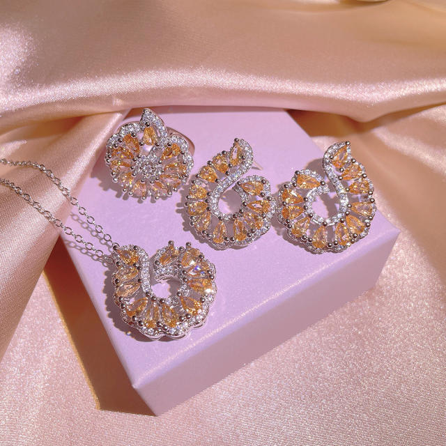 Hot sale luxury topaz statement jewelry set
