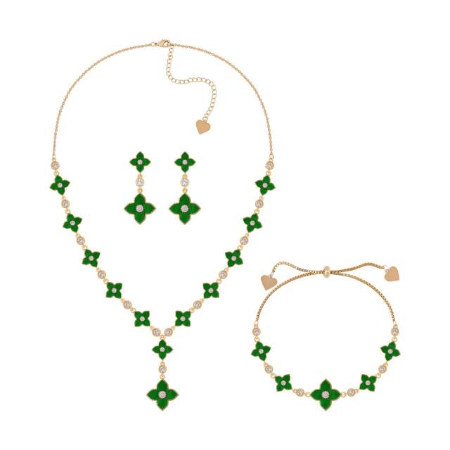 Classic clover colorful jewelry set