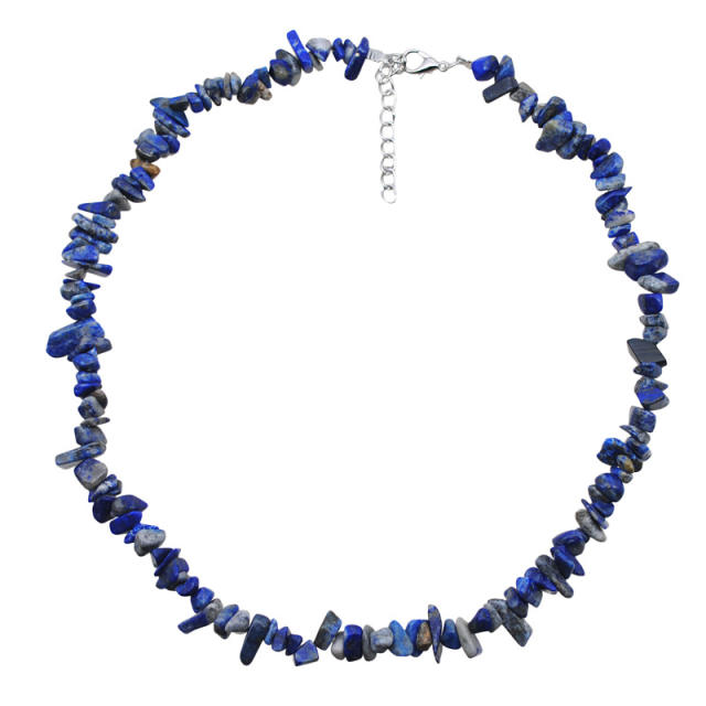 Beach color gravel beaded choker necklace