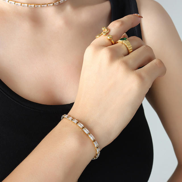 Elegant color cubic zircon choker necklace bracelet
