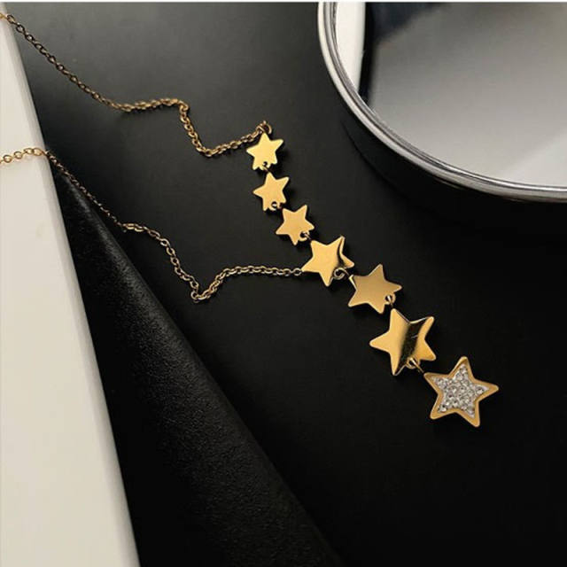 New design stainless steel star necklace