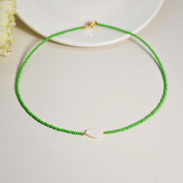 Color miyuki beads handmade heart choker necklace