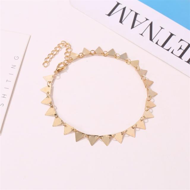 Geometric Triangle chain anklet