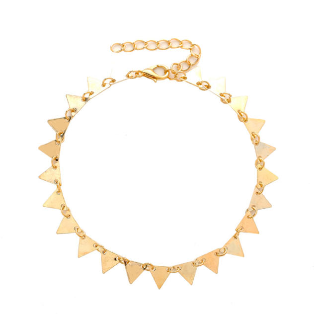 Geometric Triangle chain anklet