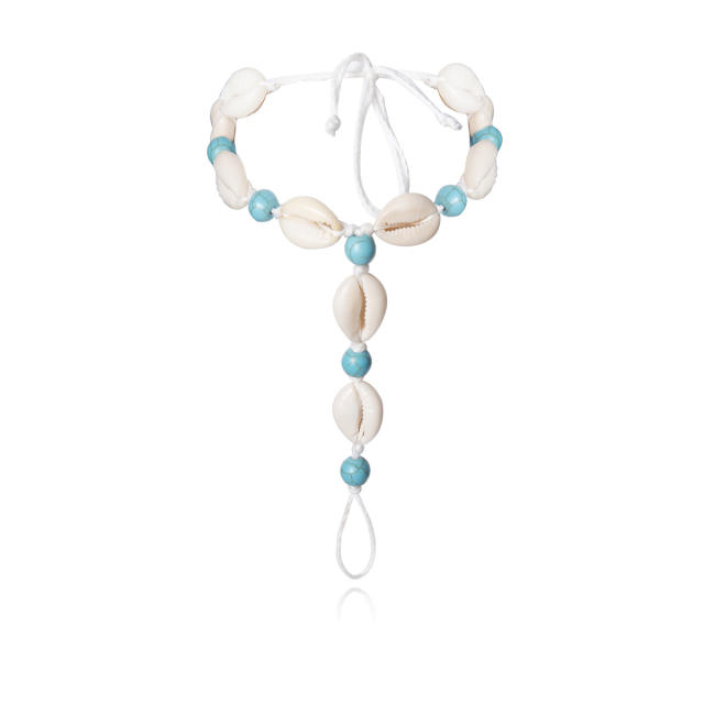 Shell turquoise anklet
