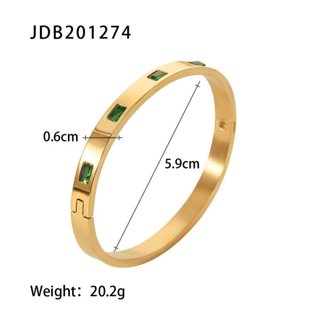 INS summer design cubic zircon stainless steel bangle