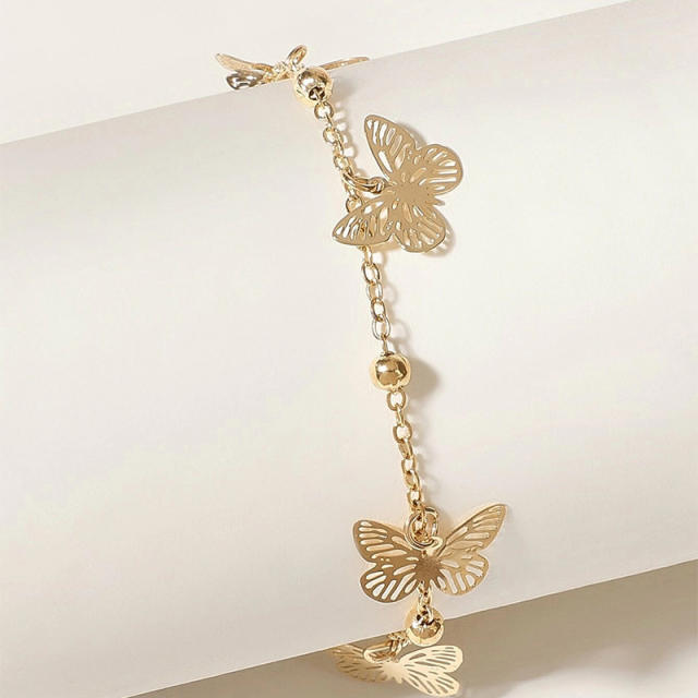 Butterfly chain anklet
