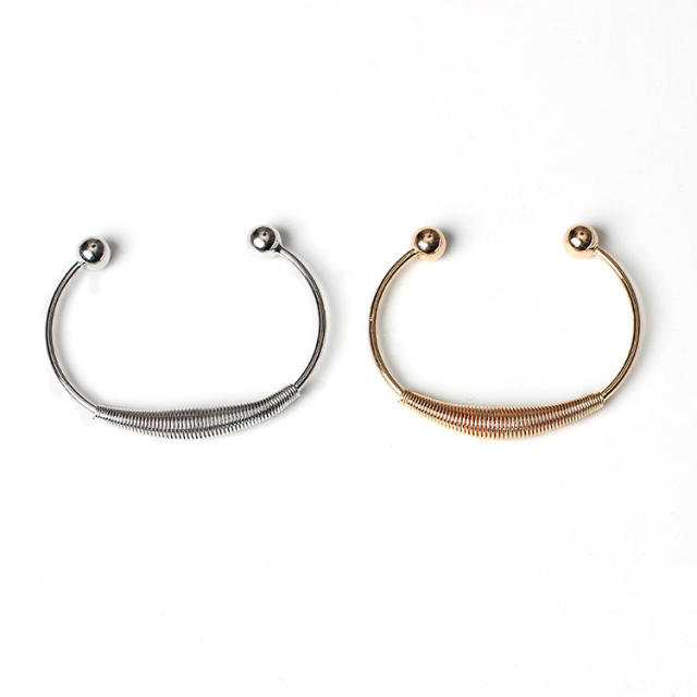 Fashion spring copper open  cuff bangle