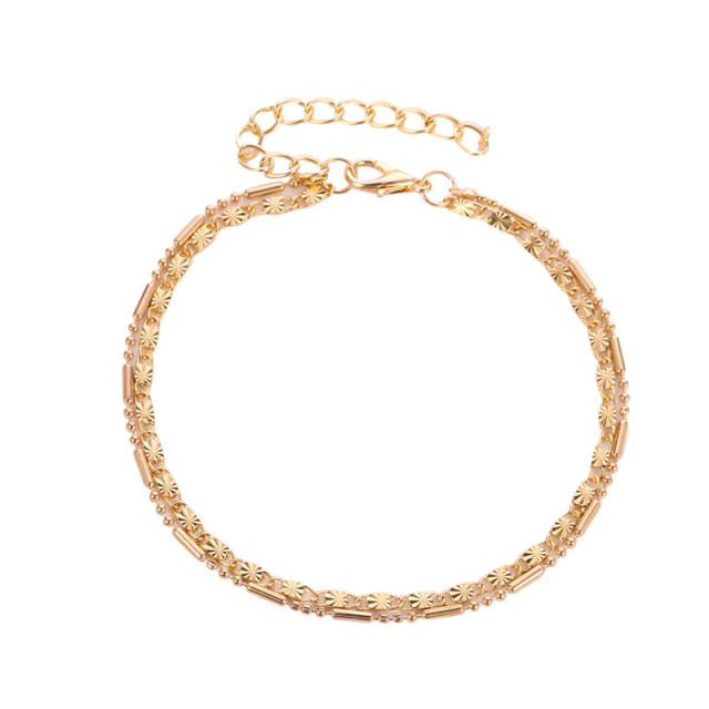 Double-layer chain anklet