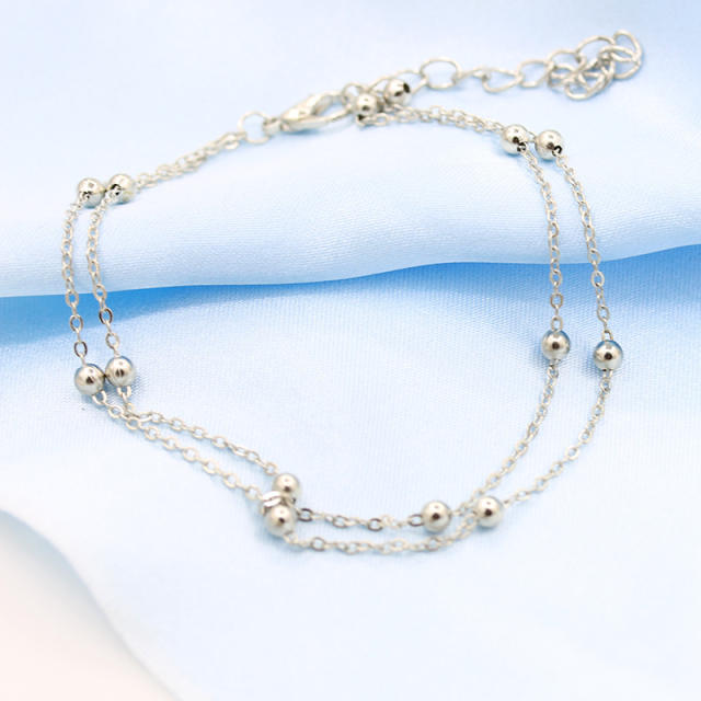 Double-layer chain anklet