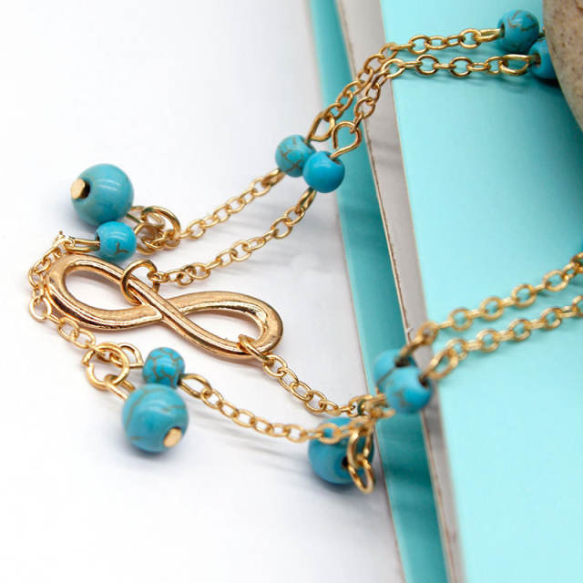 Double layers infinite chain anklet