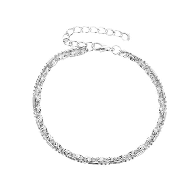 Double-layer chain anklet