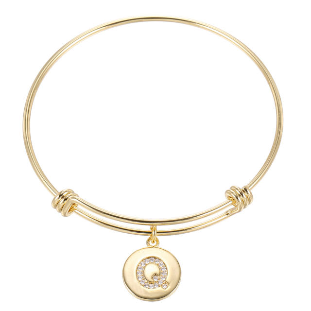 Initial letter tag bangle