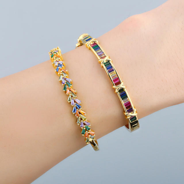 Fashion half circle color zircon bracelet