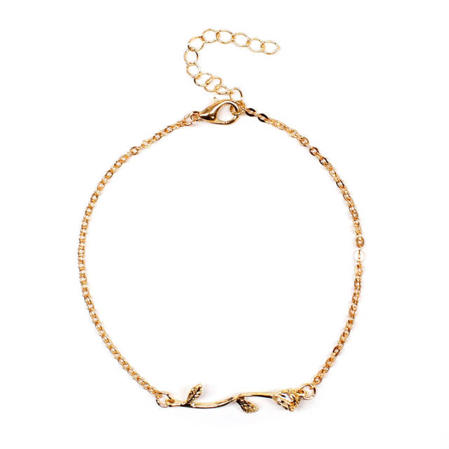 Rose chain anklet