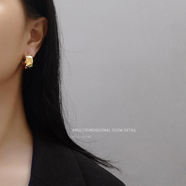 C- shaped stainless steel earrings