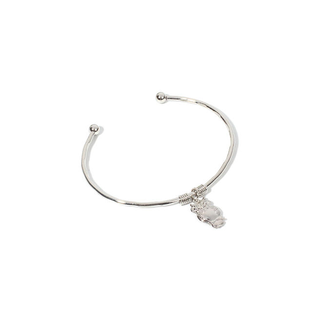 Charm alloy open bangle