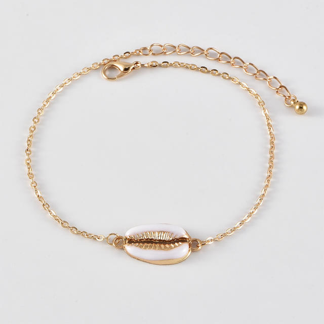 Shell starfish double-layer chain anklet