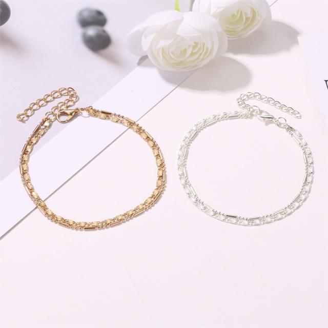 Double-layer chain anklet