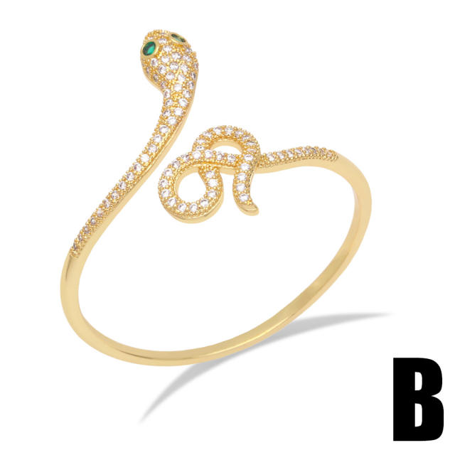 Hiphop diamond snake 18KG bangle bracelet