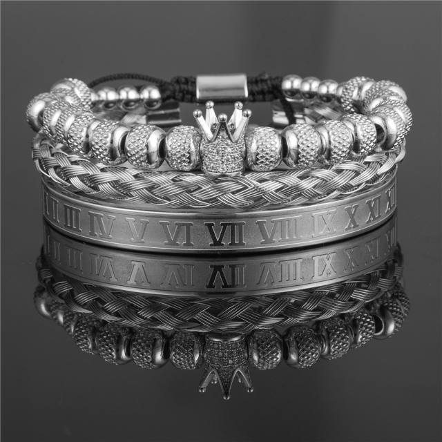 Three pcs cuff bangle bracelet set