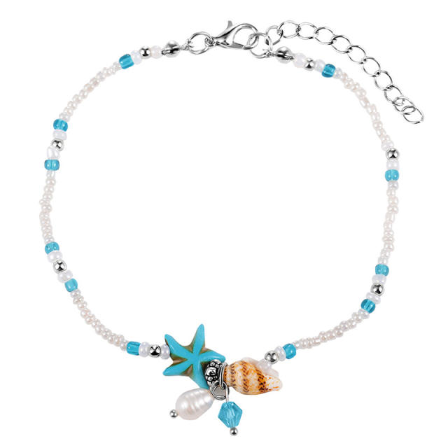 Starfish shell beads anklet Bohemian