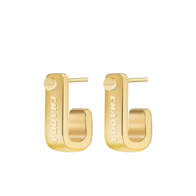 Letters paper clip shape earings