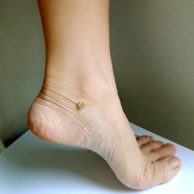 Heart chain anklet