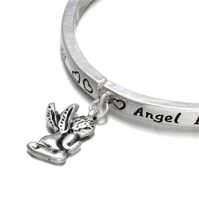 Angel charm bangle bracelet